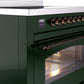 Ilve UPI366NMPEGB Nostalgie Ii 36 Inch Electric Freestanding Range In Emerald Green With Bronze Trim