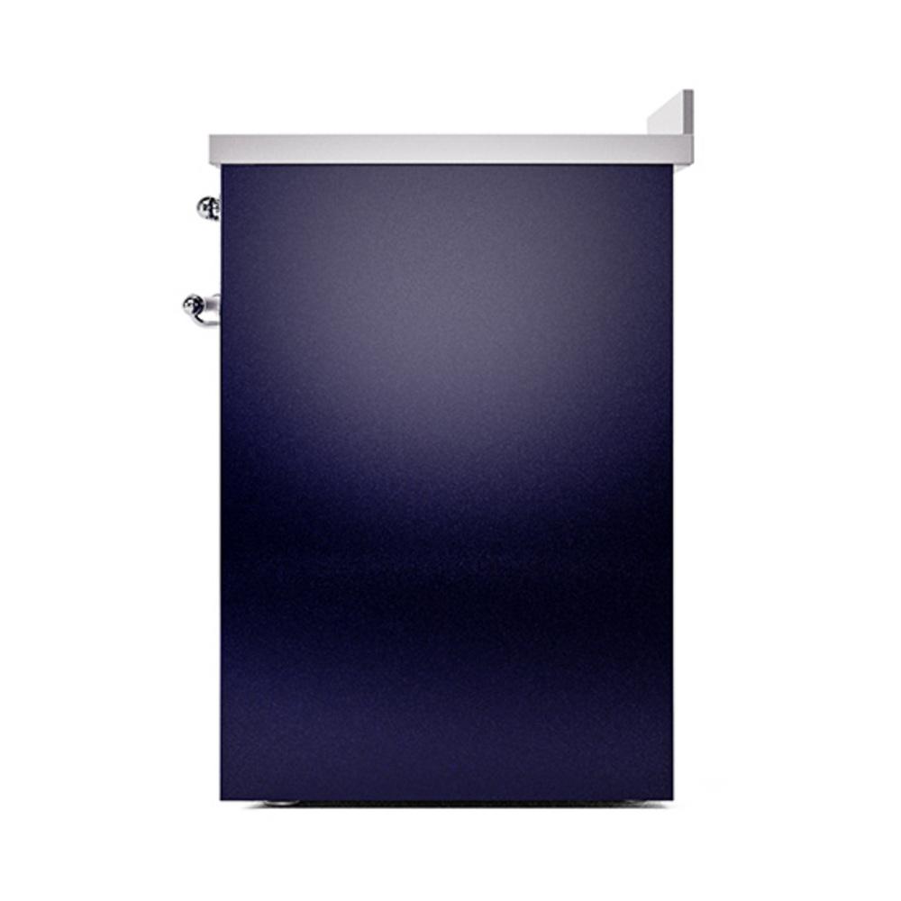 Ilve UNI304QNMPMBC Ilve Uni304Qnmpmbc Nostalgie Ii Noblesse 30" Induction Range (Solid Door, Midnight Blue, Chrome)