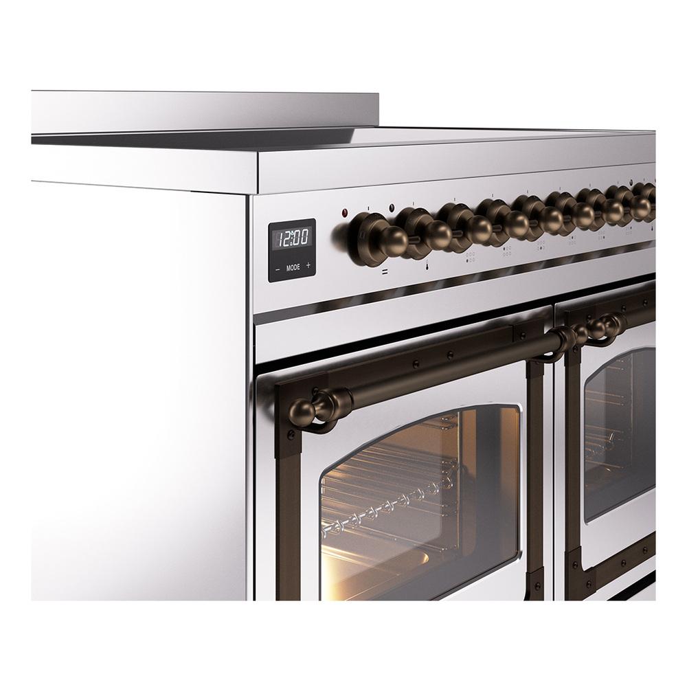 Ilve UNDI406NMPSSB Ilve Undi406Nmpssb Nostalgie Ii Noblesse 40" Induction Range (Triple Glass Door, Stainless Steel, Burnished)