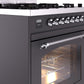 Ilve UP30NMPMGCLP Nostalgie Ii 30 Inch Dual Fuel Liquid Propane Freestanding Range In Matte Graphite With Chrome Trim