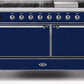 Ilve UM15FDQNS3MBC Majestic Ii 60 Inch Dual Fuel Natural Gas Freestanding Range In Midnight Blue With Chrome Trim