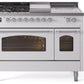 Ilve UP48FSNMPWHC Nostalgie Ii 48 Inch Dual Fuel Natural Gas Freestanding Range In White With Chrome Trim