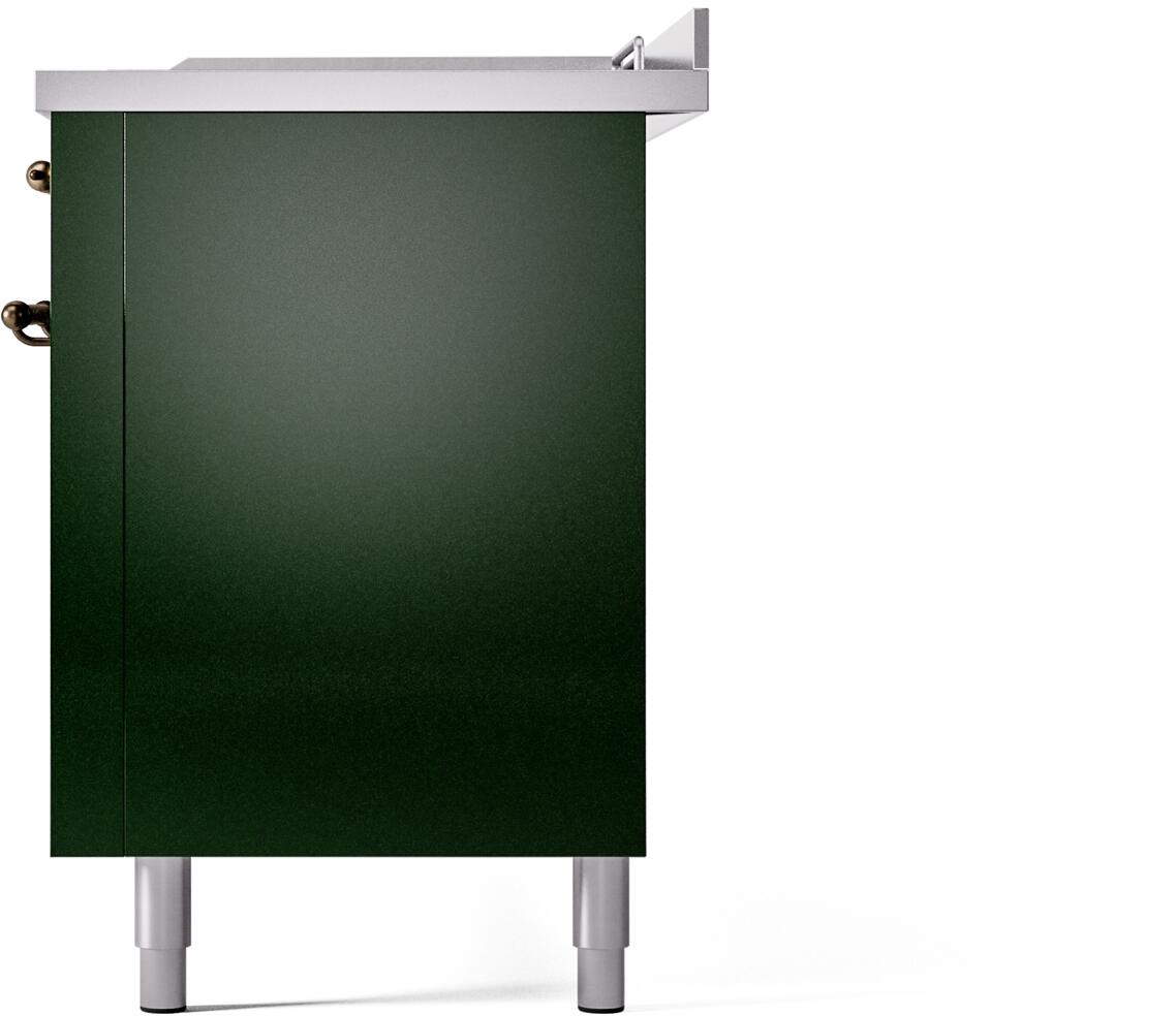 Ilve UP60FSNMPEGB Nostalgie Ii 60 Inch Dual Fuel Natural Gas Freestanding Range In Emerald Green With Bronze Trim