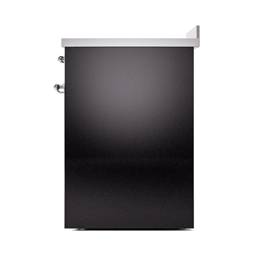 Ilve UNI304QNMPBKC Ilve Uni304Qnmpbkc Nostalgie Ii Noblesse 30" Induction Range (Solid Door, Glossy Black, Chrome)