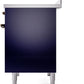 Ilve UPDI406NMPMBB Nostalgie Ii 40 Inch Electric Freestanding Range In Blue With Bronze Trim