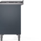 Ilve UP48FNMPBGGLP Nostalgie Ii 48 Inch Dual Fuel Liquid Propane Freestanding Range In Blue Grey With Brass Trim