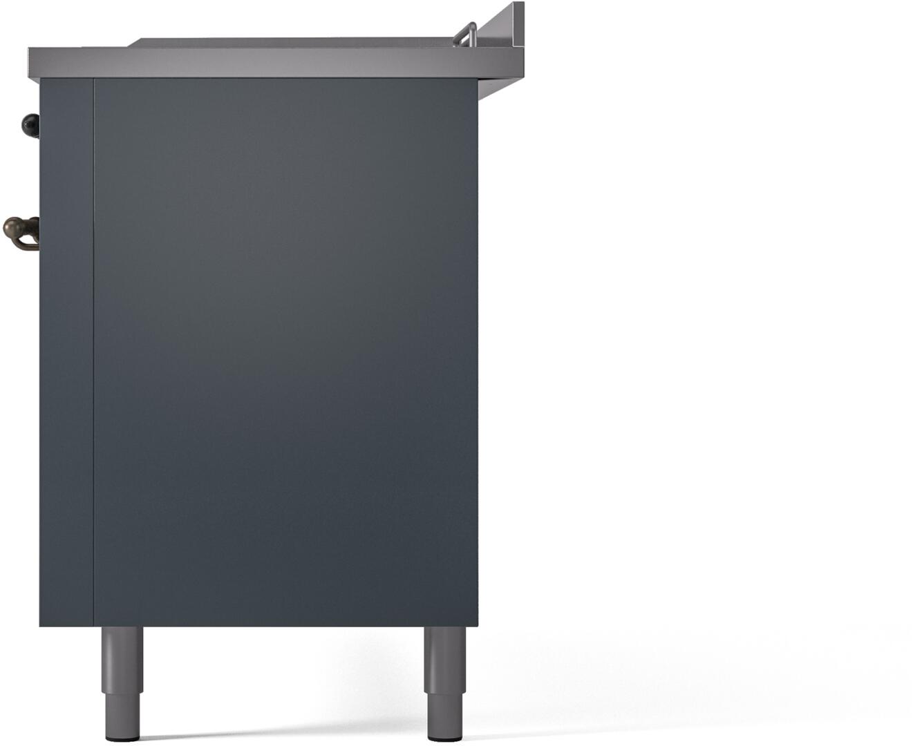 Ilve UP60FSNMPBGBLP Nostalgie Ii 60 Inch Dual Fuel Liquid Propane Freestanding Range In Blue Grey With Bronze Trim