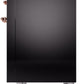 Ilve UP48FNMPBKPLP Nostalgie Ii 48 Inch Dual Fuel Liquid Propane Freestanding Range In Glossy Black With Copper Trim