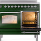 Ilve UPDI406NMPEGC Nostalgie Ii 40 Inch Electric Freestanding Range In Emerald Green With Chrome Trim