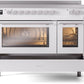 Ilve UPI486WMPWH Professional Plus Ii 48 Inch Electric Freestanding Range In White With Trim