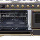 Ilve UM12FDNS3MGGLP Majestic Ii 48 Inch Dual Fuel Liquid Propane Freestanding Range In Matte Graphite With Brass Trim