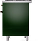 Ilve UPD40FNMPEGB Nostalgie Ii 40 Inch Dual Fuel Natural Gas Freestanding Range In Emerald Green With Bronze Trim