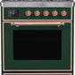 Ilve UM30DNE3EGPLP Majestic Ii 30 Inch Dual Fuel Liquid Propane Freestanding Range In Emerald Green With Copper Trim