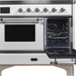 Ilve UMDI10NS3WHC Majestic Ii 40 Inch Electric Freestanding Range In White With Chrome Trim