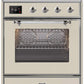 Ilve UMI30NE3AWC Majestic Ii 30 Inch Electric Freestanding Range In Antique White With Chrome Trim