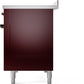 Ilve UPI486NMPBUB Nostalgie Ii 48 Inch Electric Freestanding Range In Burgundy With Bronze Trim