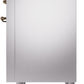 Ilve UP36FNMPSSB Nostalgie Ii 36 Inch Dual Fuel Natural Gas Freestanding Range In Stainless Steel With Bronze Trim