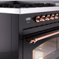 Ilve UP48FNMPBKP Nostalgie Ii 48 Inch Dual Fuel Natural Gas Freestanding Range In Glossy Black With Copper Trim