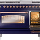 Ilve UP48FNMPMBPLP Nostalgie Ii 48 Inch Dual Fuel Liquid Propane Freestanding Range In Blue With Copper Trim