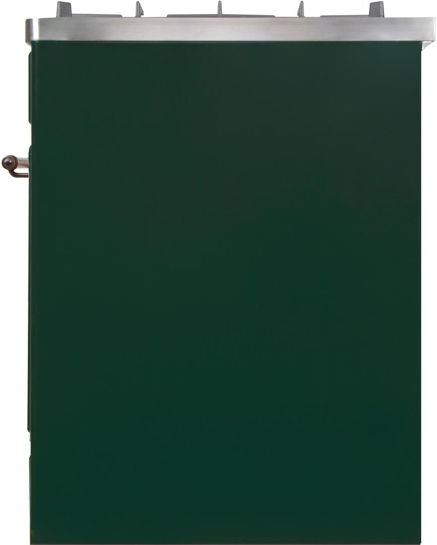 Ilve UM30DNE3EGBLP Majestic Ii 30 Inch Dual Fuel Liquid Propane Freestanding Range In Emerald Green With Bronze Trim