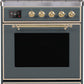 Ilve UM30DNE3BGG Majestic Ii 30 Inch Dual Fuel Natural Gas Freestanding Range In Blue Grey With Brass Trim