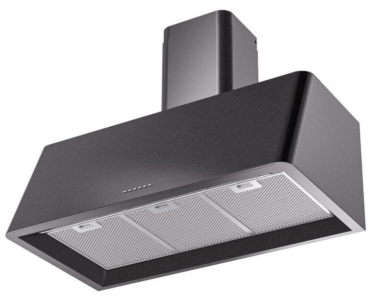 Ilve UAG36BK Nostalgie 36 Inch Glossy Black Wall Mount Range Hood