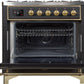 Ilve UM09FDNS3MGGLP Majestic Ii 36 Inch Dual Fuel Liquid Propane Freestanding Range In Matte Graphite With Brass Trim