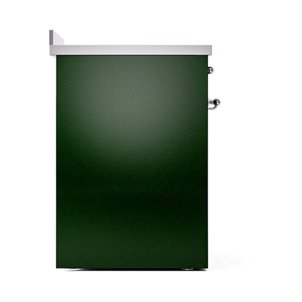 Ilve UNI304QNMPEGC Ilve Uni304Qnmpegc Nostalgie Ii Noblesse 30" Induction Range (Solid Door, Emerald Green, Chrome)