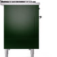 Ilve UP48FNMPEGC Nostalgie Ii 48 Inch Dual Fuel Natural Gas Freestanding Range In Emerald Green With Chrome Trim