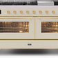 Ilve UM15FDNS3AWGLP Majestic Ii 60 Inch Dual Fuel Liquid Propane Freestanding Range In Antique White With Brass Trim