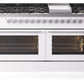 Ilve UP60FWMPWHLP Professional Plus Ii 60 Inch Dual Fuel Liquid Propane Freestanding Range In White With Trim