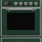 Ilve UM30DNE3EGC Majestic Ii 30 Inch Dual Fuel Natural Gas Freestanding Range In Emerald Green With Chrome Trim