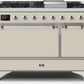 Ilve UM12FDQNS3AWC Majestic Ii 48 Inch Dual Fuel Natural Gas Freestanding Range In Antique White With Chrome Trim