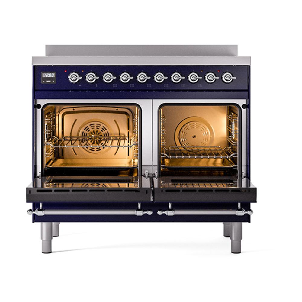 Ilve UNDI406QNMPMBC Ilve Undi406Qnmpmbc Nostalgie Ii Noblesse 40" Induction Range (Solid Door, Midnight Blue, Chrome)