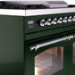 Ilve UPD40FNMPEGCLP Nostalgie Ii 40 Inch Dual Fuel Liquid Propane Freestanding Range In Emerald Green With Chrome Trim