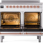 Ilve UPDI406NMPWHP Nostalgie Ii 40 Inch Electric Freestanding Range In White With Copper Trim