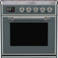 Ilve UM30DNE3BGCLP Majestic Ii 30 Inch Dual Fuel Liquid Propane Freestanding Range In Blue Grey With Chrome Trim