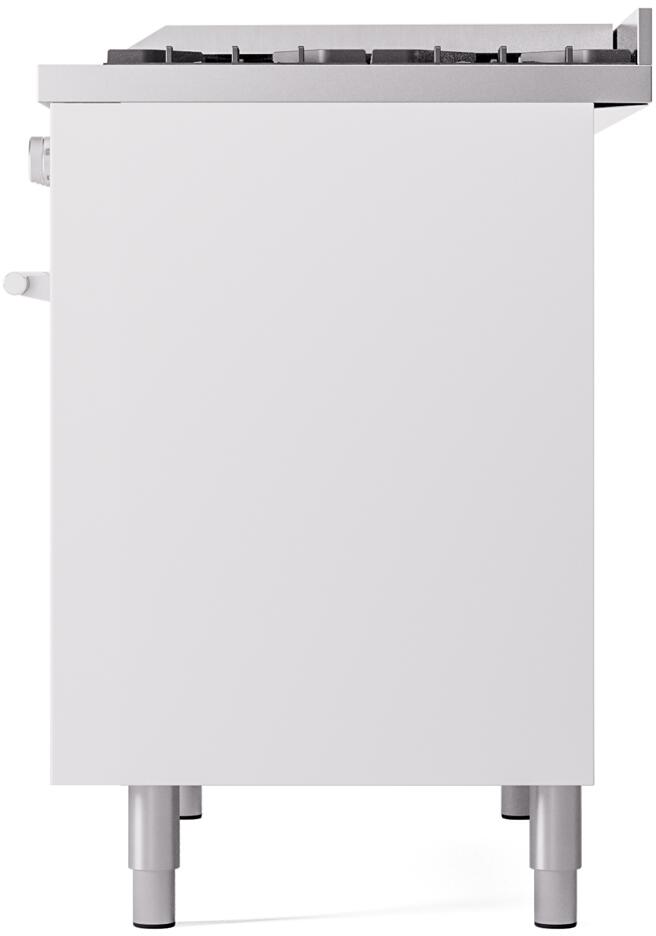 Ilve UPD40FWMPWH Professional Plus Ii 40 Inch Dual Fuel Natural Gas Freestanding Range In White With Trim