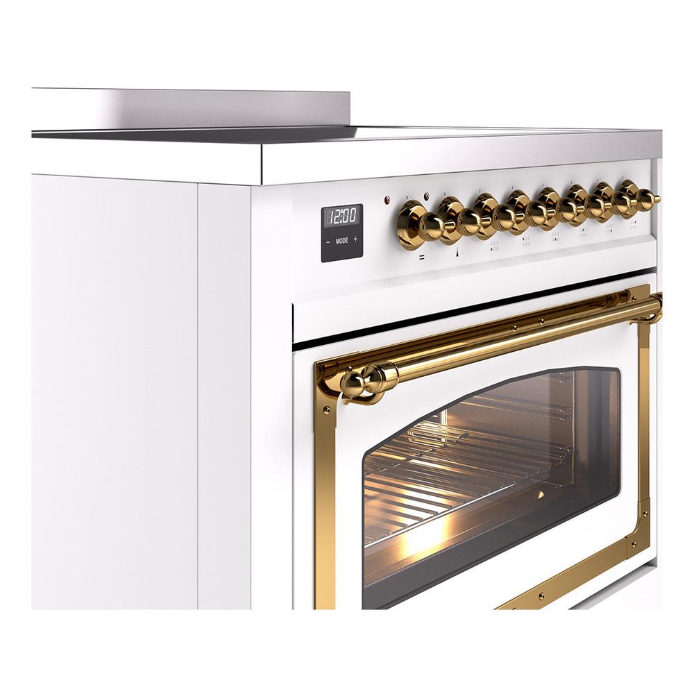 Ilve UNI366NMPRAG Ilve Uni366Nmprag Nostalgie Ii Noblesse 36" Induction Range (Triple Glass Door, Ral, Brass)