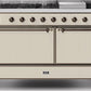 Ilve UM15FDQNS3AWB Majestic Ii 60 Inch Dual Fuel Natural Gas Freestanding Range In Antique White With Bronze Trim