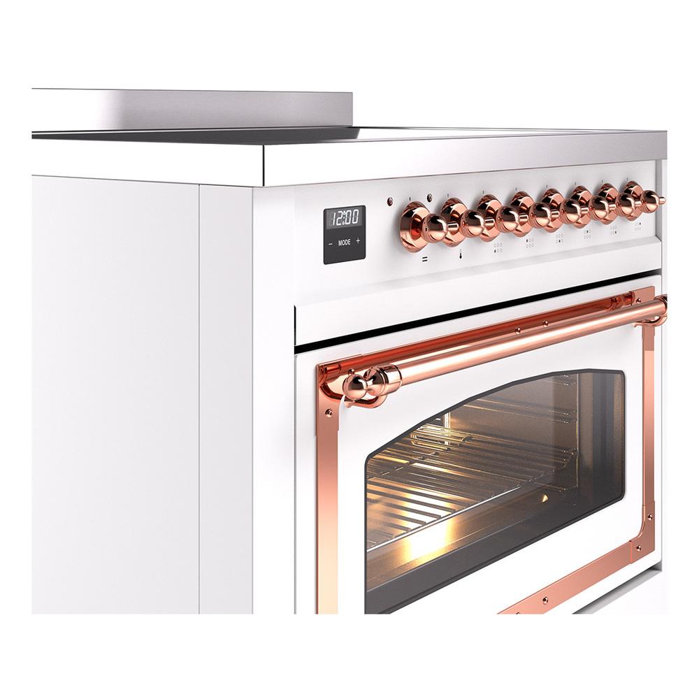 Ilve UNI366NMPWHP Ilve Uni366Nmpwhp Nostalgie Ii Noblesse 36" Induction Range (Triple Glass Door, White, Copper)