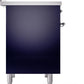 Ilve UPDI406NMPMBC Nostalgie Ii 40 Inch Electric Freestanding Range In Blue With Chrome Trim