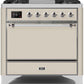 Ilve UM09FDQNS3AWC Majestic Ii 36 Inch Dual Fuel Natural Gas Freestanding Range In Antique White With Chrome Trim