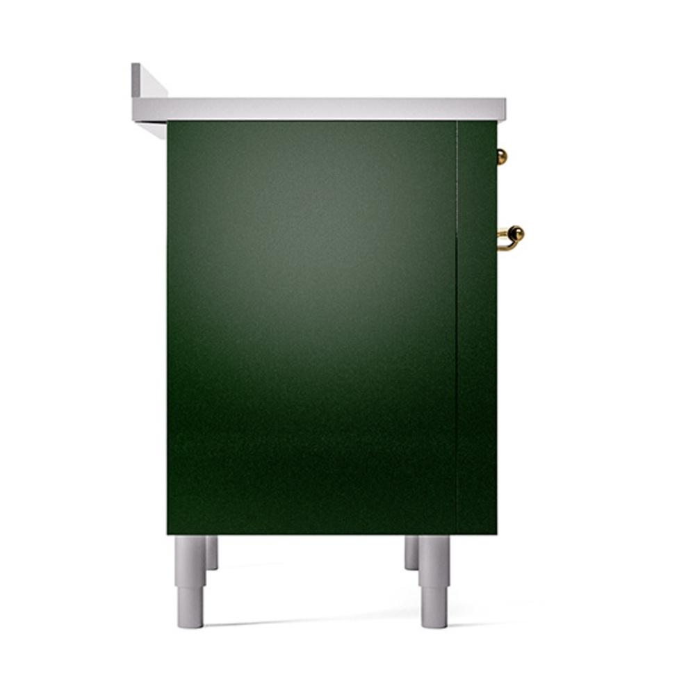 Ilve UNI366QNMPEGG Ilve Uni366Qnmpegg Nostalgie Ii Noblesse 36" Induction Range (Solid Door, Emerald Green, Brass)