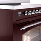 Ilve UPI486NMPBUC Nostalgie Ii 48 Inch Electric Freestanding Range In Burgundy With Chrome Trim