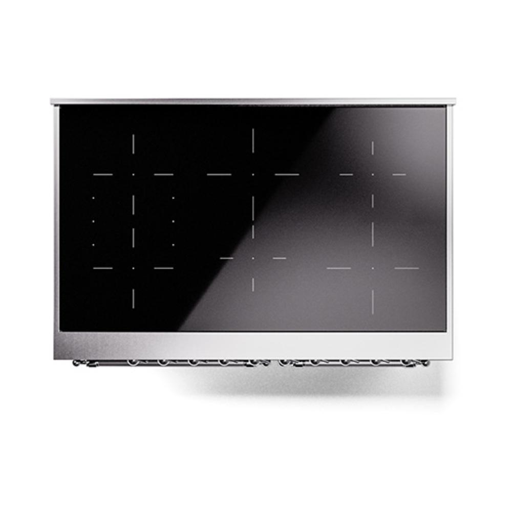 Ilve UNDI406NMPBKC Ilve Undi406Nmpbkc Nostalgie Ii Noblesse 40" Induction Range (Triple Glass Door, Glossy Black, Chrome)