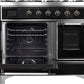 Ilve UMD10FDNS3BKCLP Majestic Ii 40 Inch Dual Fuel Liquid Propane Freestanding Range In Glossy Black With Chrome Trim