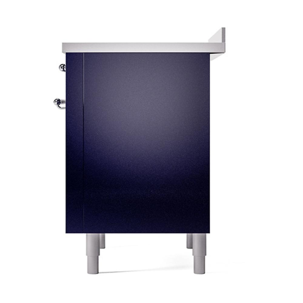 Ilve UNI366QNMPMBC Ilve Uni366Qnmpmbc Nostalgie Ii Noblesse 36" Induction Range (Solid Door, Midnight Blue, Chrome)