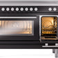 Ilve UPI486WMPBK Professional Plus Ii 48 Inch Electric Freestanding Range In Glossy Black With Trim