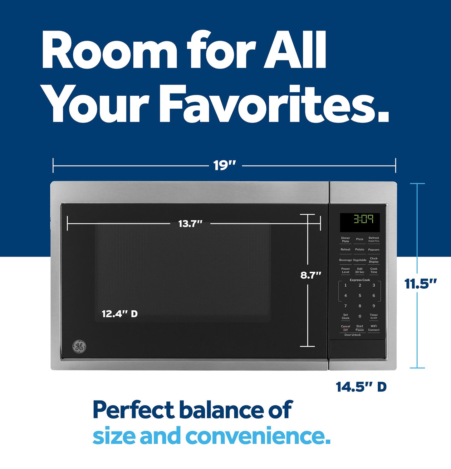 Ge Appliances GCST09U1WSS Ge® 0.9 Cu. Ft. Capacity Smart Countertop Microwave Oven With Scan-To-Cook Technology